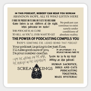 Scream Kings Taglines Magnet